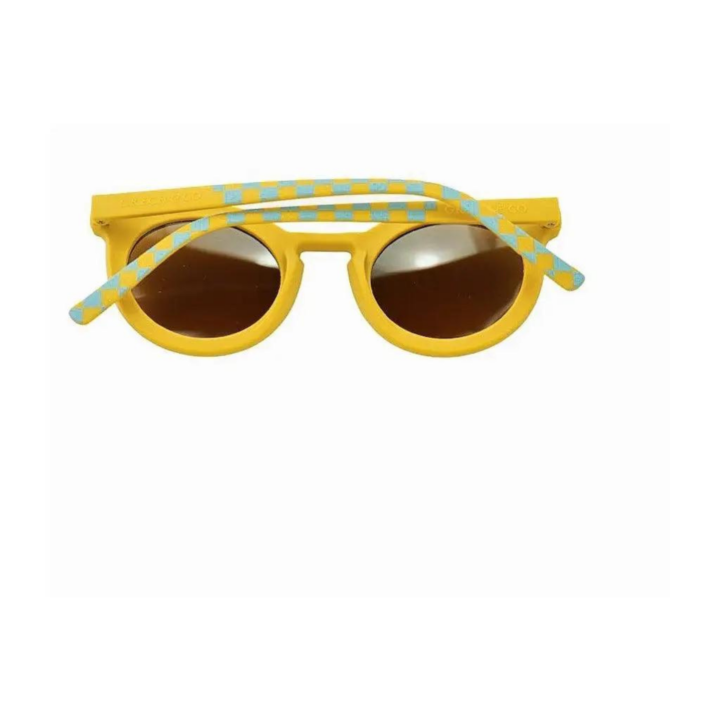 Classic Sustainable Children's Sunglasses in Laguna and Wheat Checks