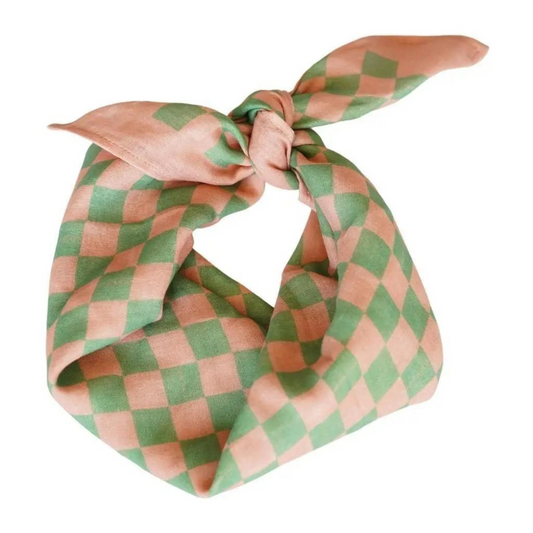 Head Scarf in Sunset and Orchard Checks