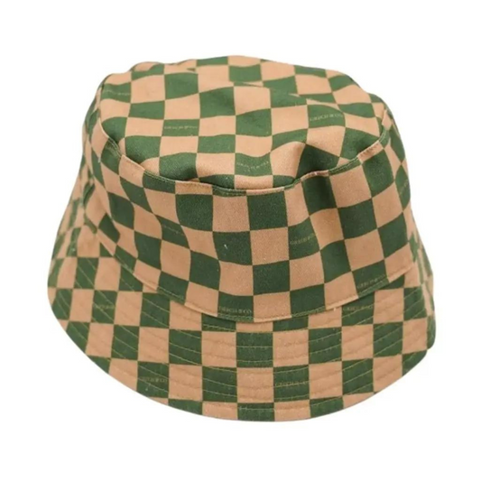 Reversible Bucket Hat in Sunset and Orchard Checks