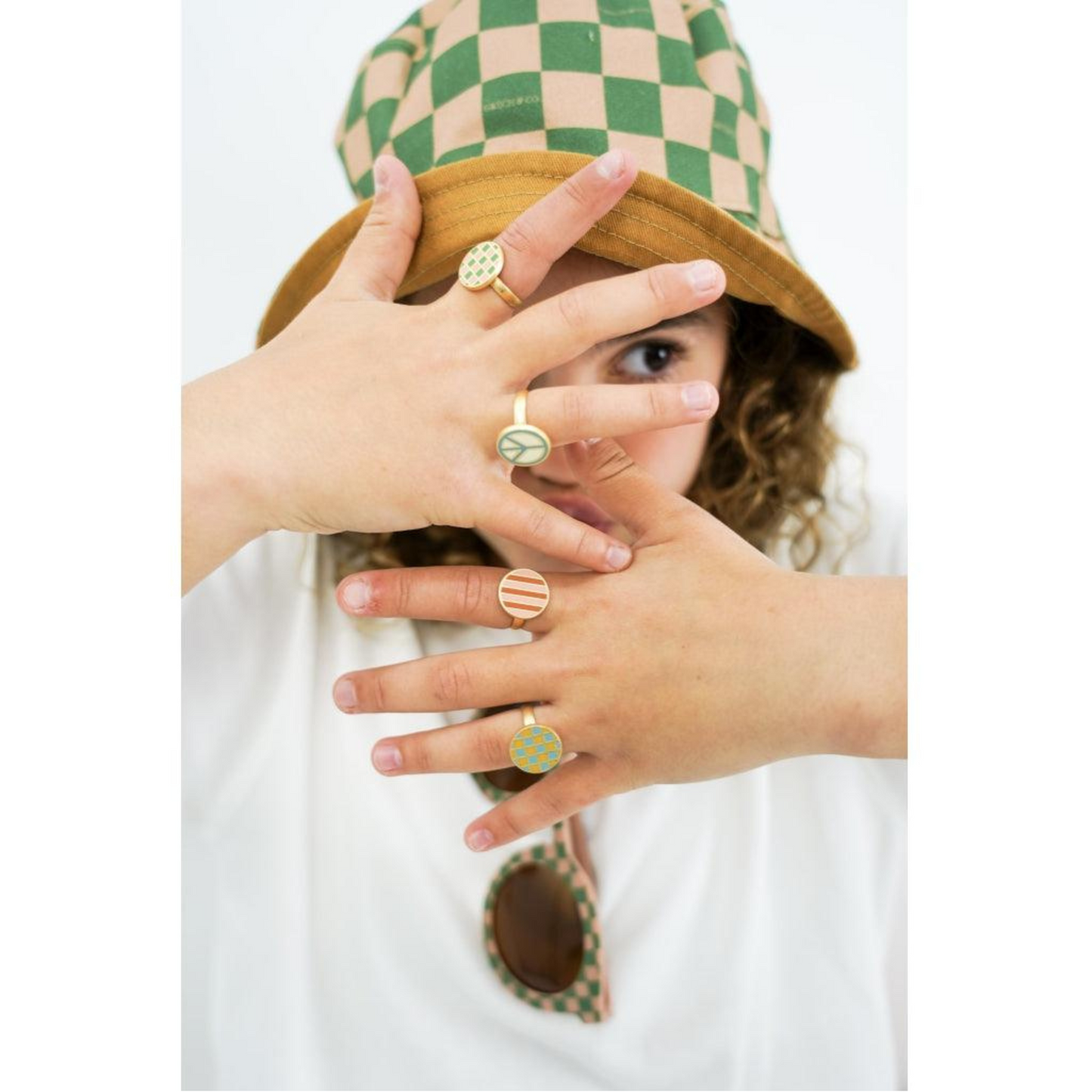 Reversible Bucket Hat in Sunset and Orchard Checks