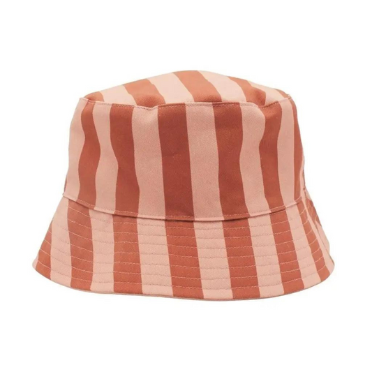 Reversible Bucket Hat in Sunset and Tierra Stripes