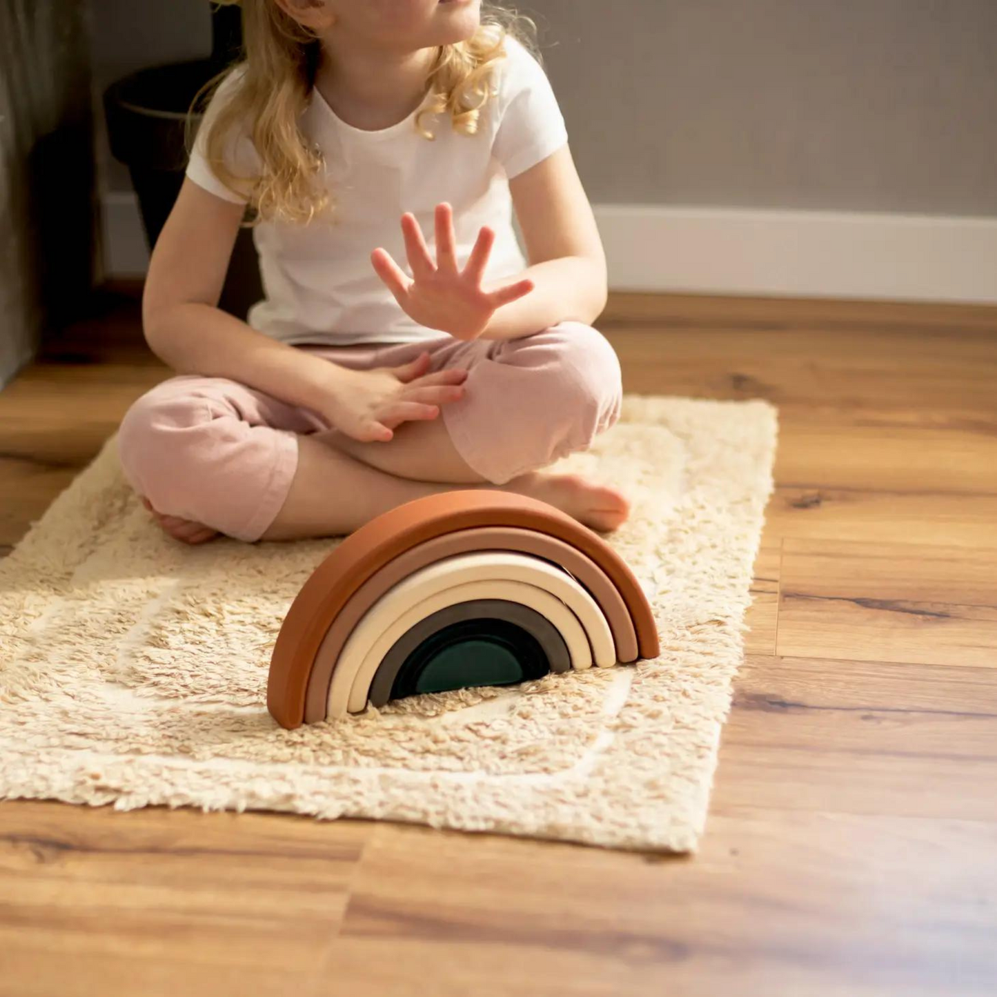 Wooden Rainbow Toy Arch Stacker
