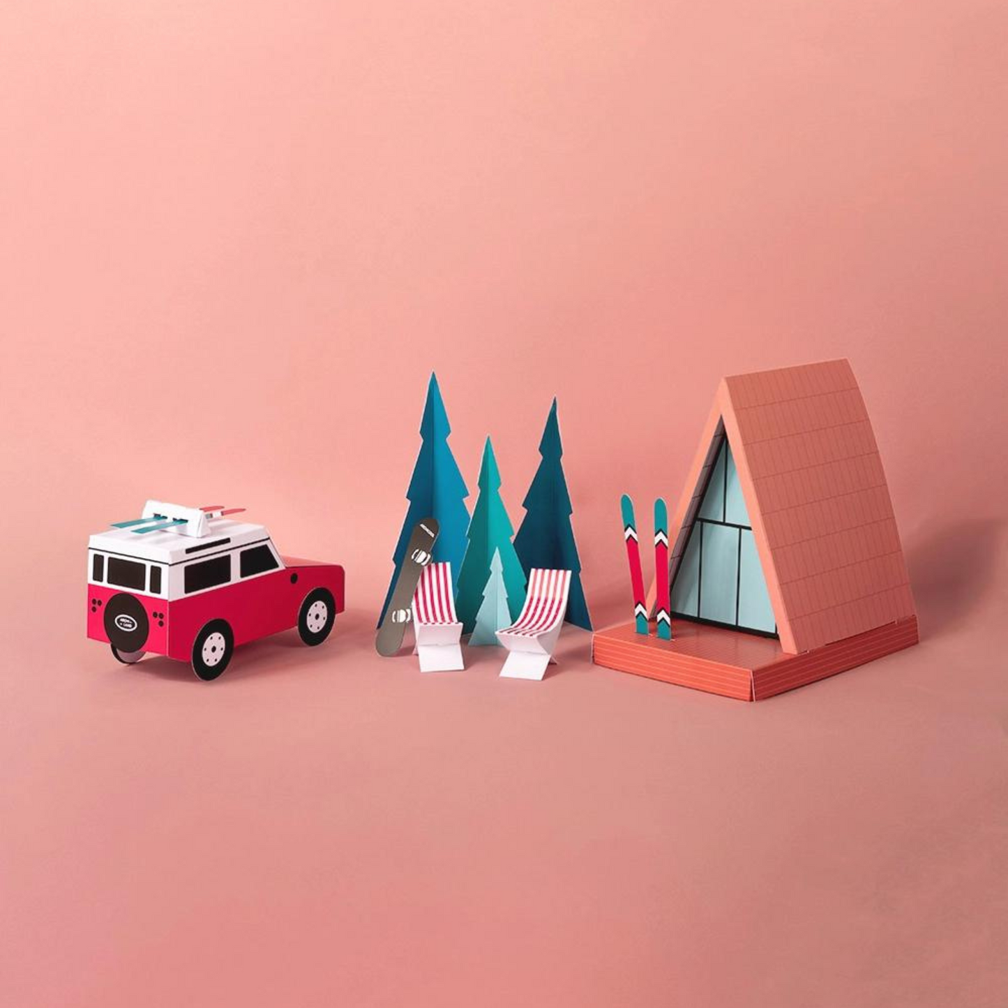 Holiday Eco Friendly Paper Toy Gift To Color and Build - Mont Blanc