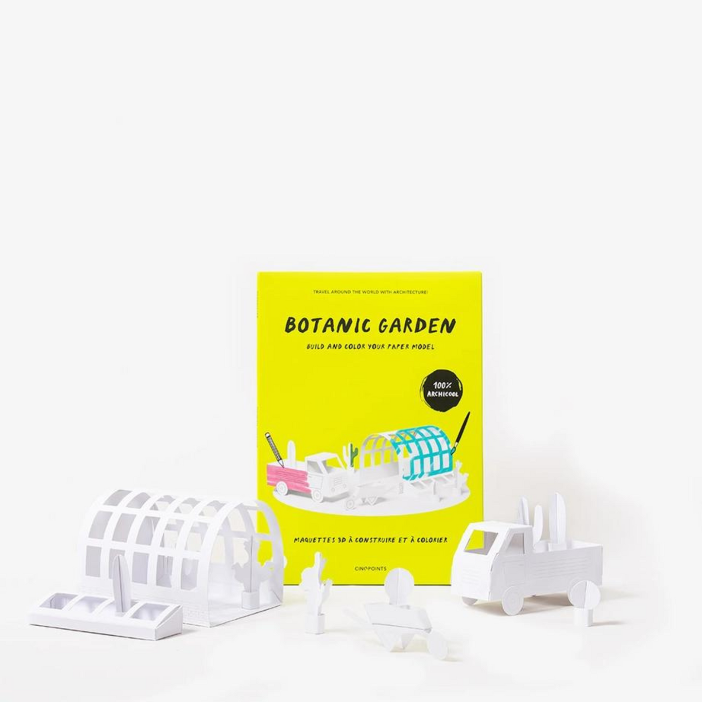 Holiday Eco Friendly Paper Toy Gift To Color and Build - Botanic Garden