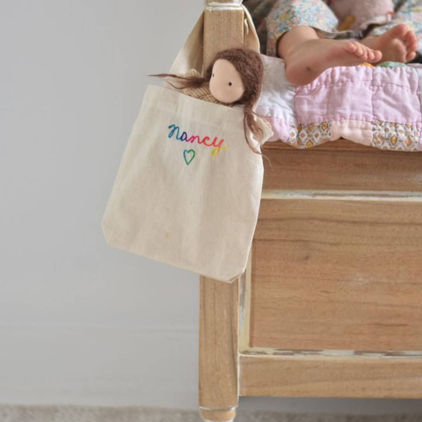 Spil Kids Personalized Chainstitch Embroidered Mini Tote Bag