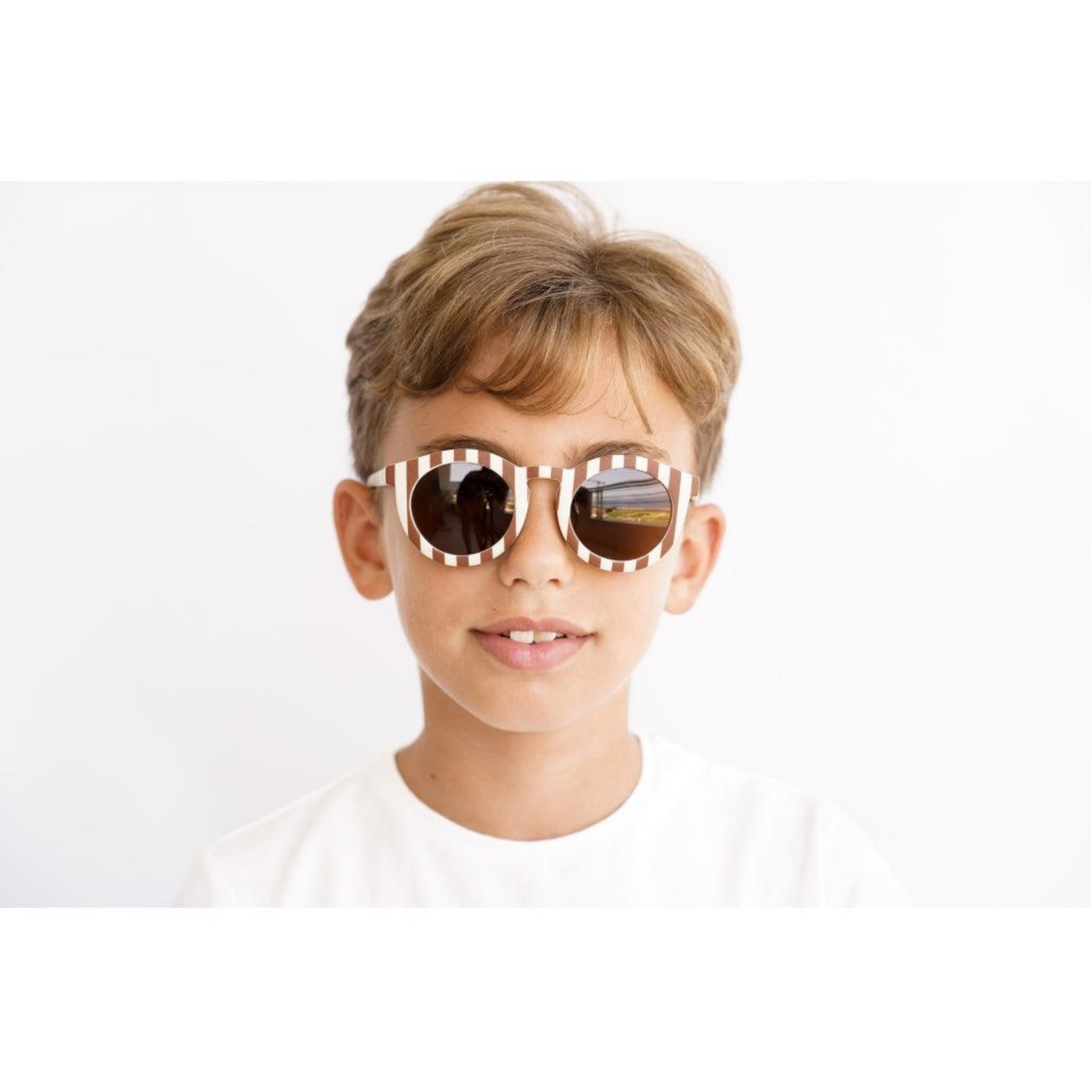 Classic Sustainable Children's Sunglasses in Atlas and Tierra Stripes