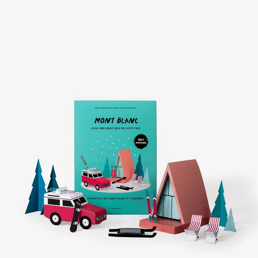 Holiday Eco Friendly Paper Toy Gift To Color and Build - Mont Blanc