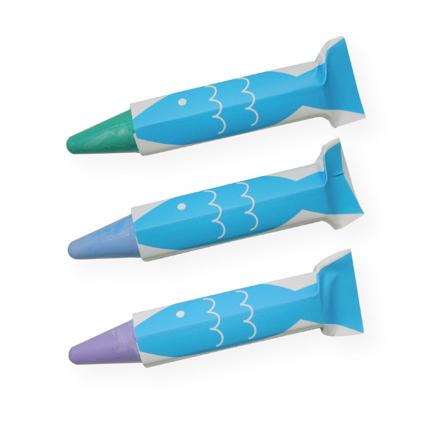 Bath Crayons 3 Colors - Fish (Purple, Blue, Green)