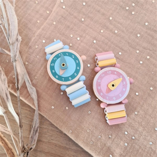 Pink Wooden Play Watch